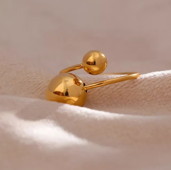 Stylish Ball Adjustable Ring - Picture 3 of 5